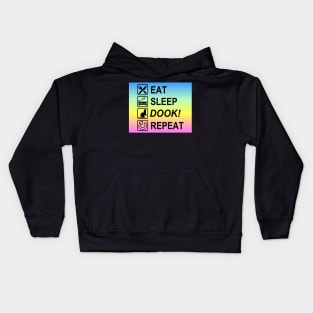 Eat Sleep Dook! Repeat Rainbow Ferret Kids Hoodie